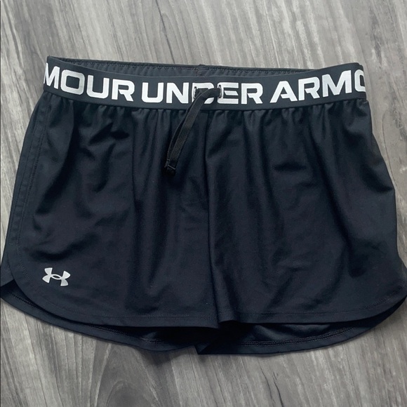 Under Armour Other - Under Armour Black Athletic Shorts with White Branded Waistband